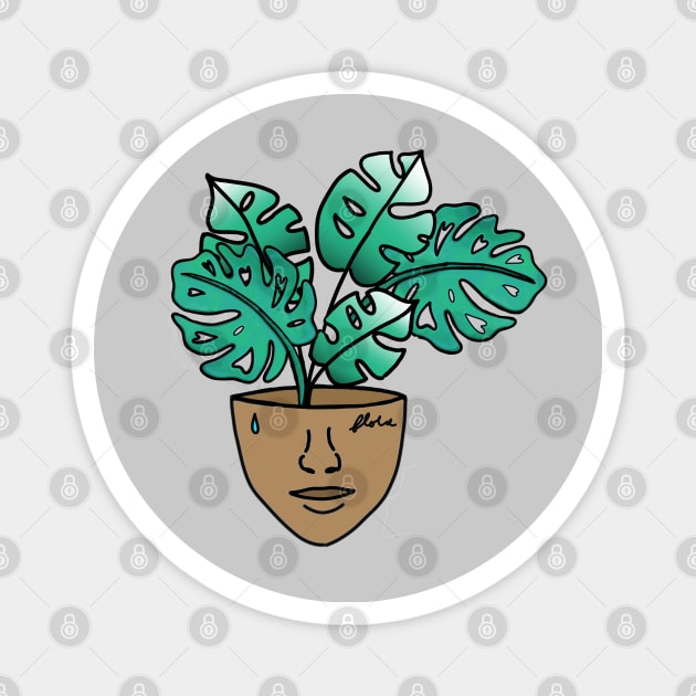 Monstera Plant Person - Crazy Plant Lady Magnet by Tenpmcreations